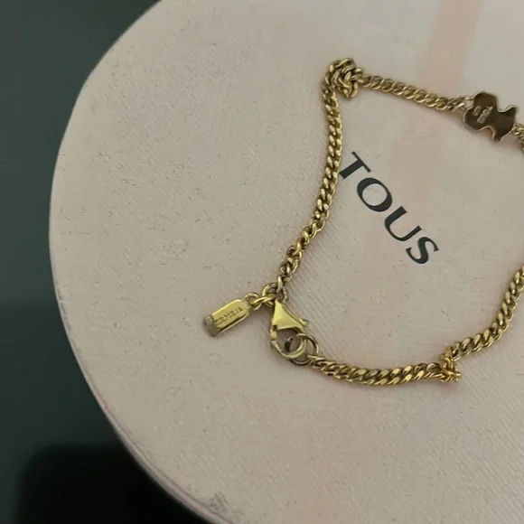 TOUS silver vermeil bracelet bear motif 7 inches lobster clasp - Picture 7 of 12